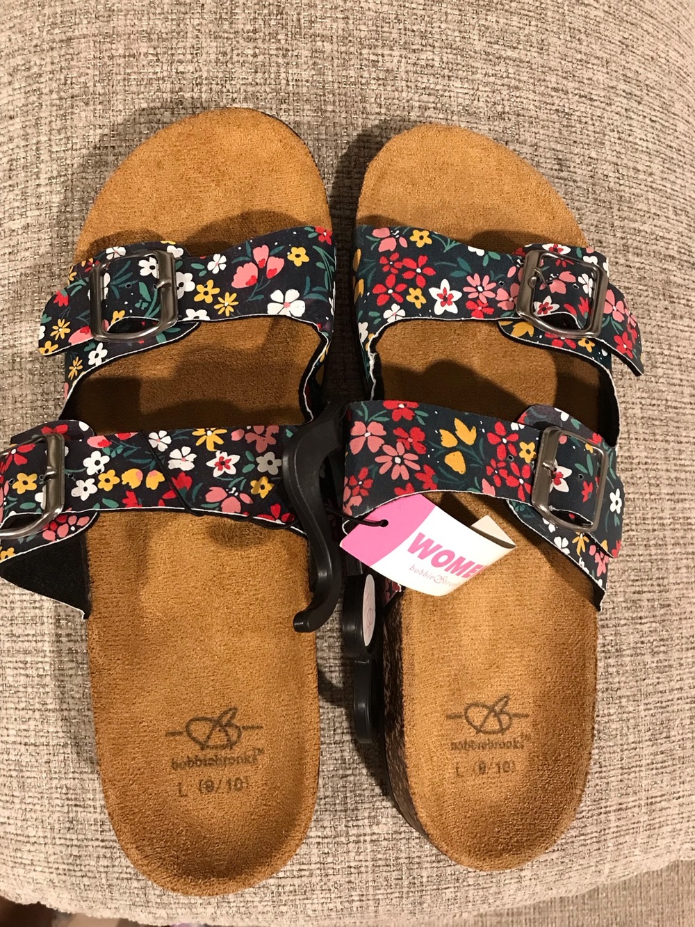 NWT- Women’s Floral Double-Buckle Sandals in Black